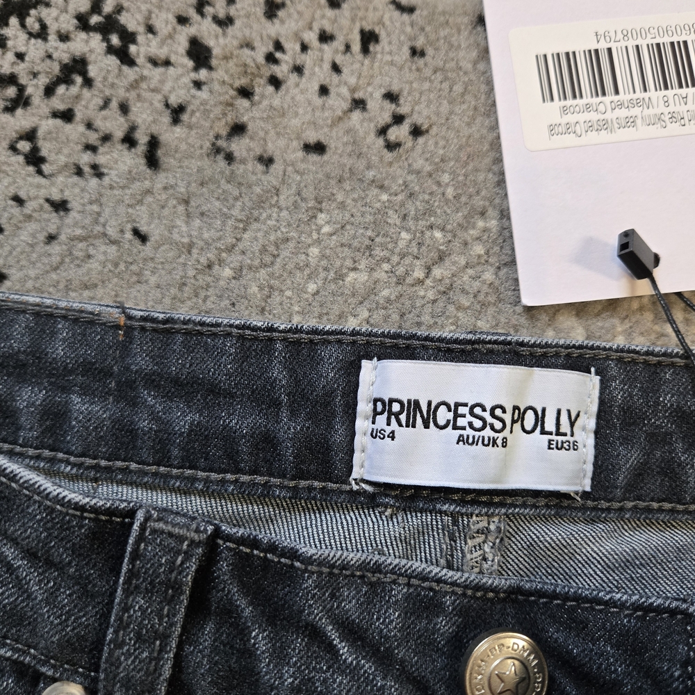 Princess Polly Gray Skinny Jeans - Women's Stretch Denim - Picture 4 of 6